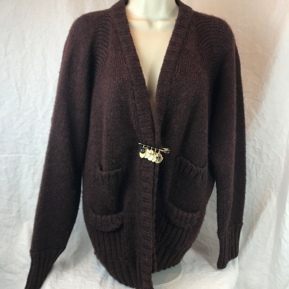 Dolce /& Gabbana 100/% Wool Brown Mens Cardigan Sweater
